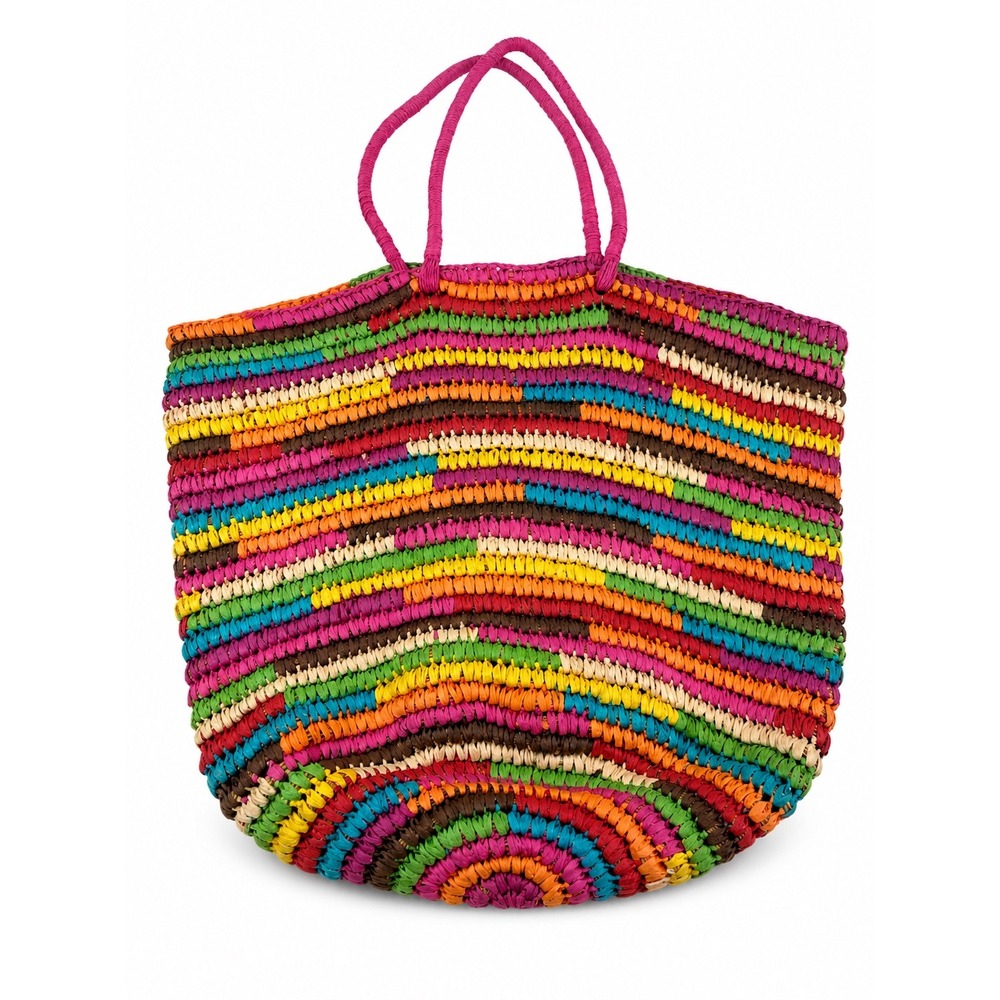 Old Navy Vintage Y2K Boho Vacation  Bohemian Colorful Woven Large Shoulder Bag